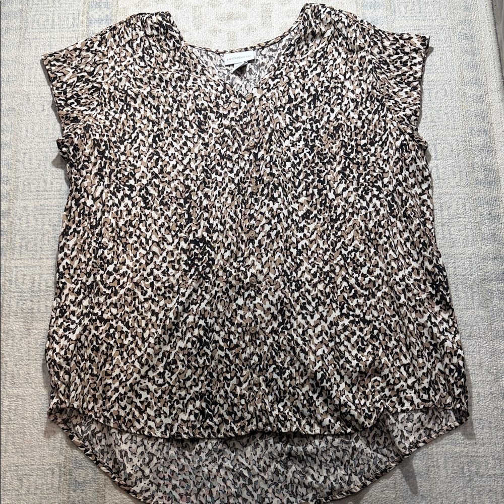 Liz Claiborne Black and White Abstract Blouse